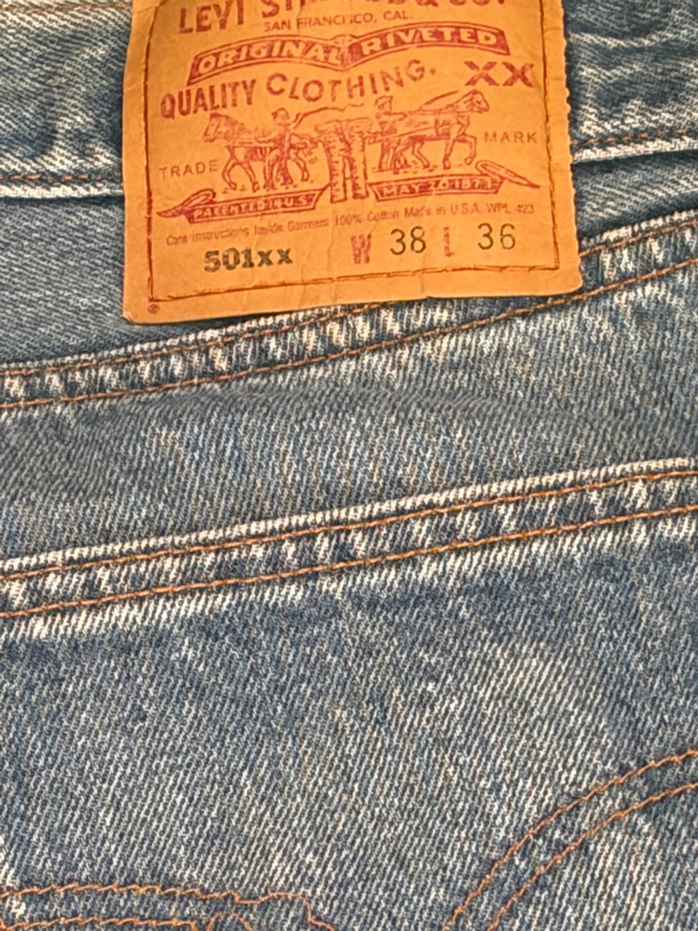 Levi's 501xx Light Blue Straight Leg Men’s Jeans Vintage 90’s